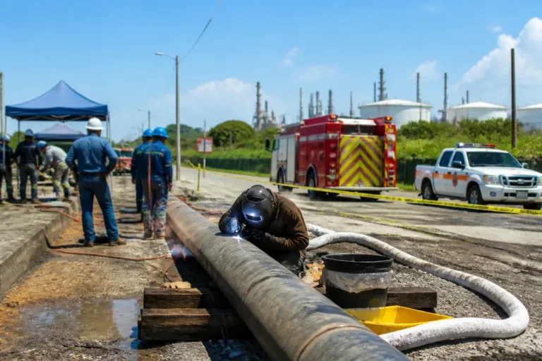 Pemex concluye reparación de fuga en ducto de combustóleo en Salina Cruz