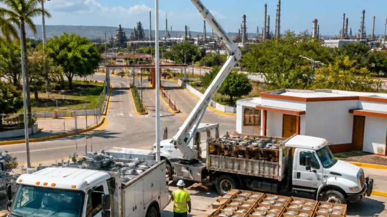 PEMEX dona grúa y 800 luminarias para reforzar el alumbrado en Salina Cruz