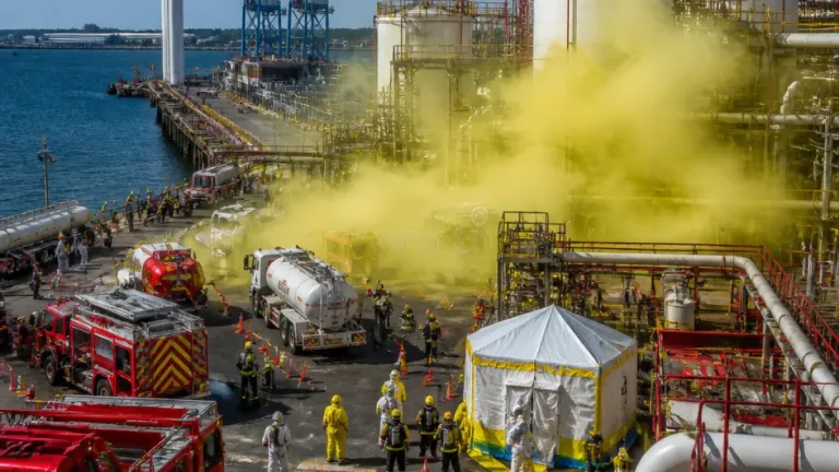 Pemex realiza simulacro químico en El Sardinero en el marco del Día Nacional de Preparación