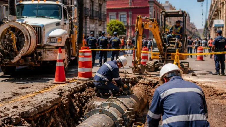 Perforación accidental en ducto provoca fuga de gas; autoridades controlan la zona en Cuauhtémoc