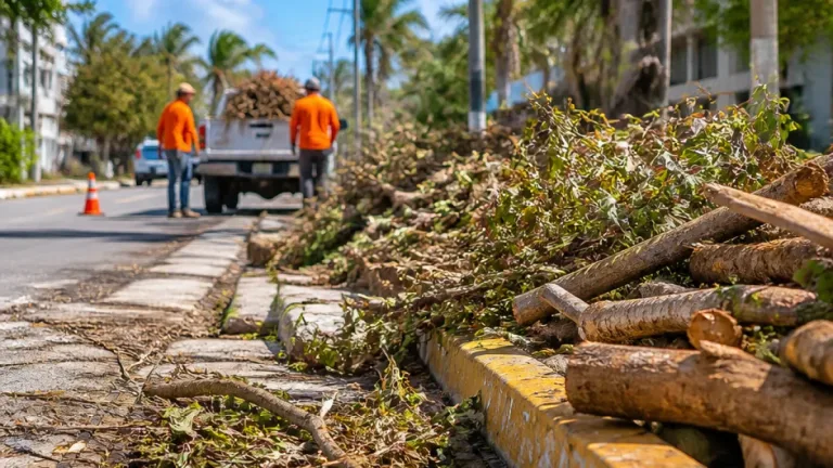Playa del Carmen vigilará a la CFE por dejar montones de poda en calles; riesgo de inundaciones