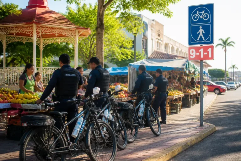 Policía Ciclista refuerza vigilancia en el centro de Tecomán