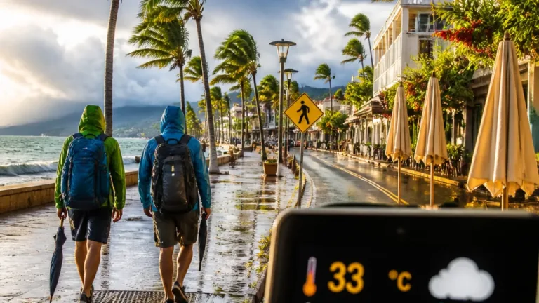 Pronóstico en Bahía de Banderas: alta probabilidad de lluvia y temperaturas entre 25°C y 33°C