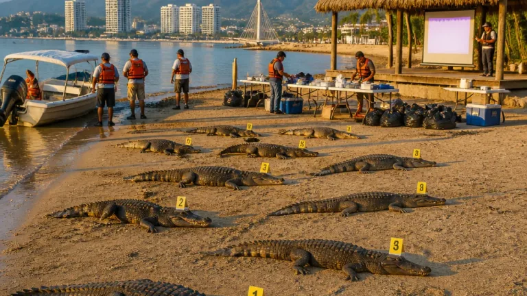 Puerto Vallarta: hallan 11 cocodrilos sin vida en la Bahía de Banderas