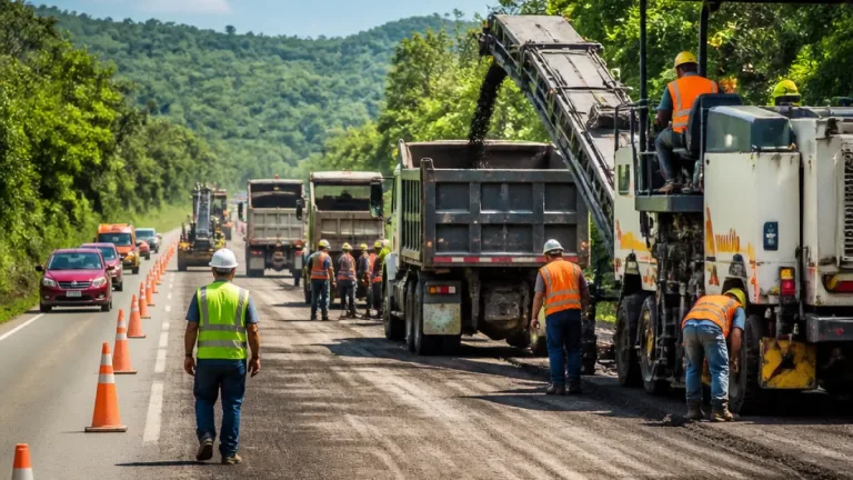 Rehabilitan tramo de la carretera Tuxpan–Tampico; obras afectan la movilidad hacia Tampico