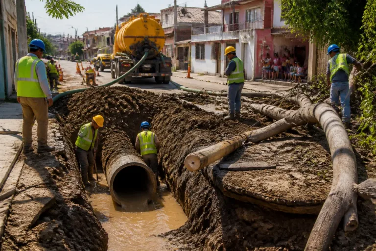 Restablecen suministro de agua en colonias de Tula de Allende tras reparación de tuberías