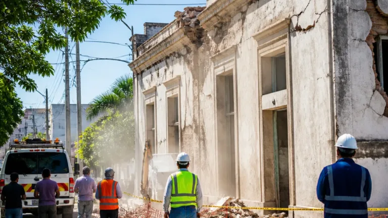 Riesgo por cornisa colapsada en la colonia Cascajal, Tampico: urge demolición controlada