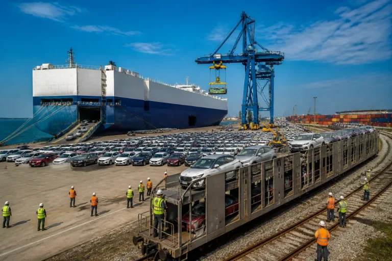 Salina Cruz recibe 3 mil vehículos Hyundai y refuerza su papel en el Corredor Interoceánico