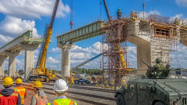 Sheinbaum y Delfina Gómez supervisan obras del Tren México‑Pachuca en Nextlalpan
