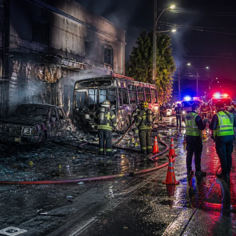 Siete venezolanos mueren tras choque e incendio entre camioneta y bus en Santiago de Chile