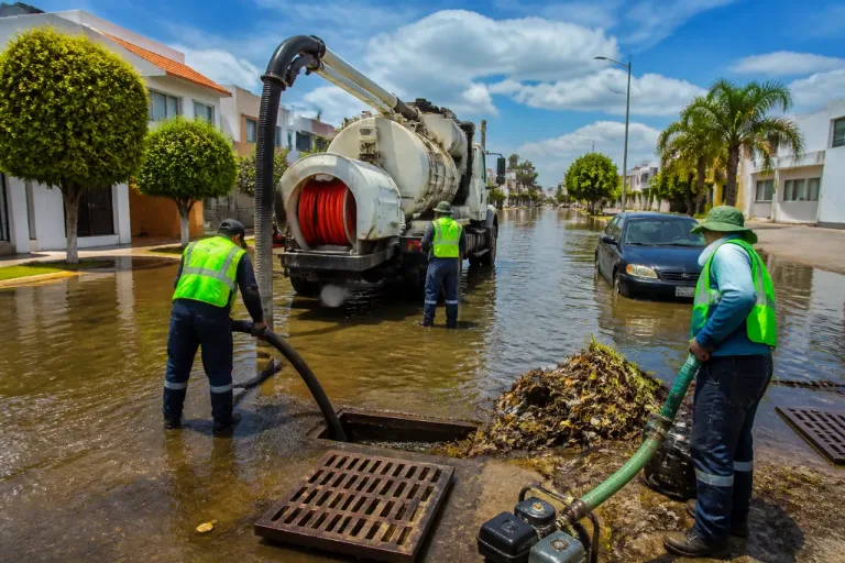 Tizayuca activa contingencia y desazolve por inundaciones en Tepojaco y Marbella