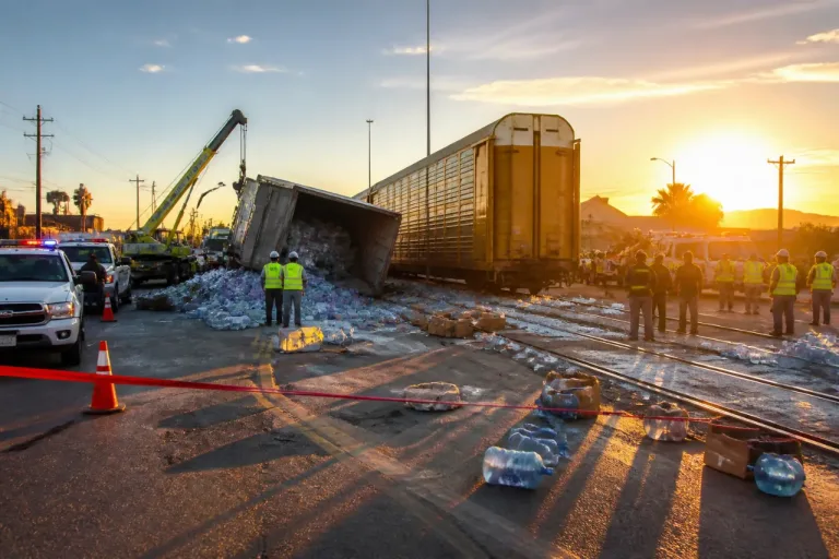 Tráiler choca contra tren en Mexicali y paraliza el cruce en Venustiano Carranza