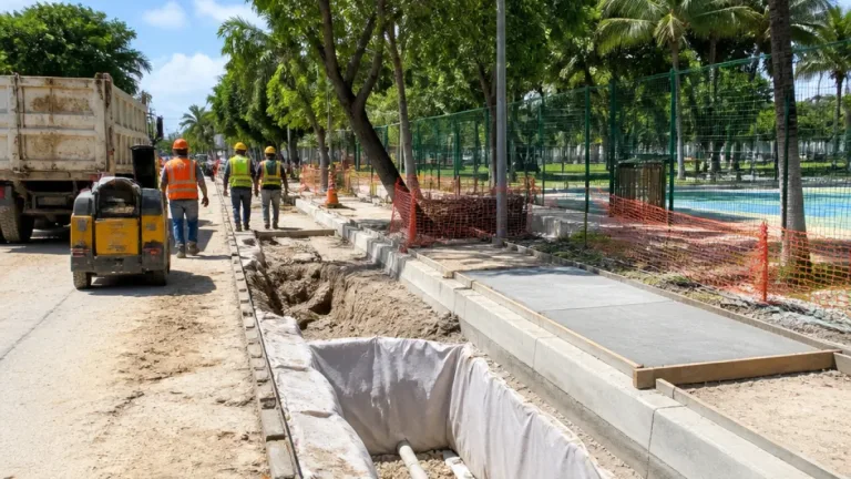 Tulum destina >16 millones para banquetas, drenaje y parques en la cabecera municipal
