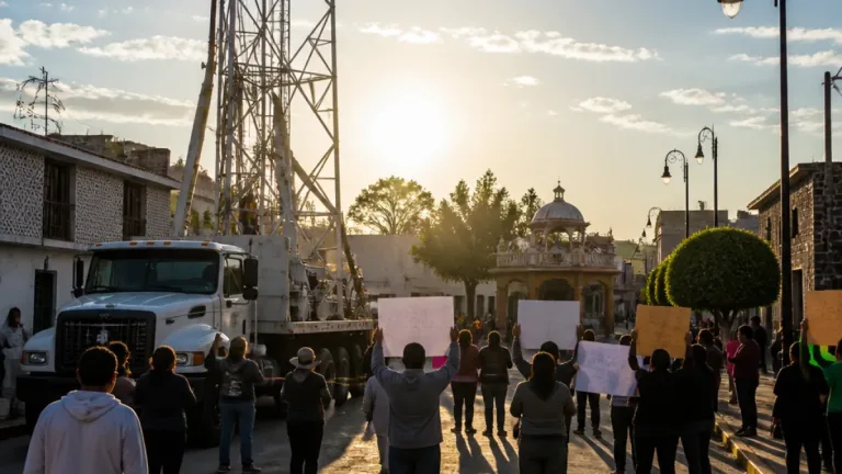 Vecinos rechazan instalación de antena 5G en Tula de Allende