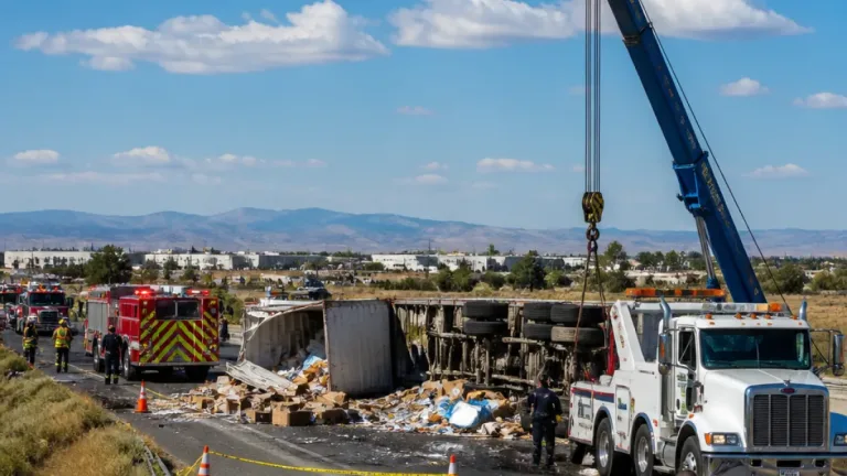 Volcadura de tractocamión interrumpe la carretera Chihuahua–Delicias y afecta la movilidad