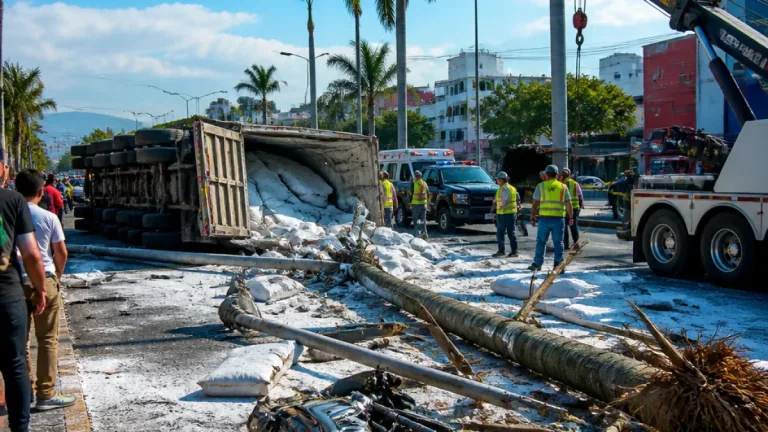 Volcadura de tráiler en el bulevar Xalapa-Coatepec deja afectaciones en la capital
