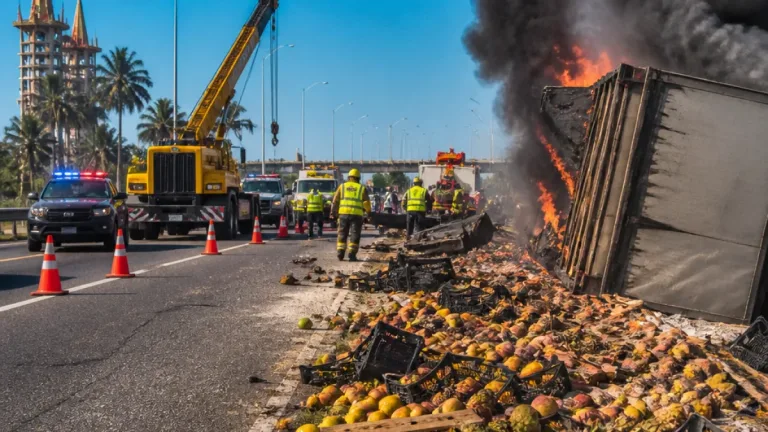 Volcadura e incendio de tráiler en la vía Coatzacoalcos afecta el tránsito hacia Cárdenas